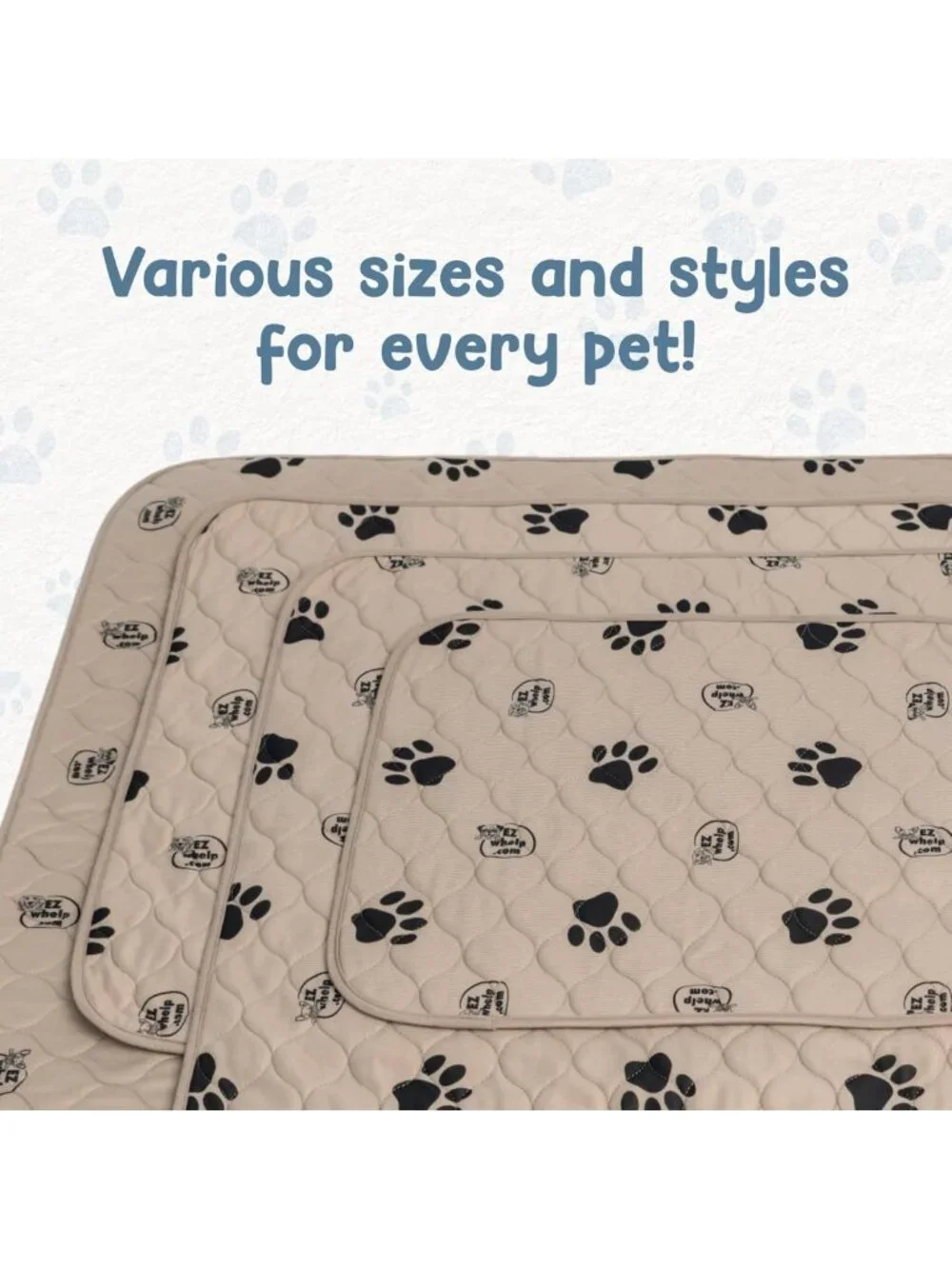 Washable Waterproof Dog Pee Pads - Reusable Potty Training Mats, 2 Pack